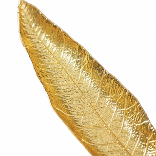 leaf incense holder earthworks handcrafted copper tray gold finish sticks close-up