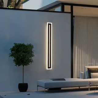 Wall-mounted LED light bar illuminated — Spencer outdoor wall sconce