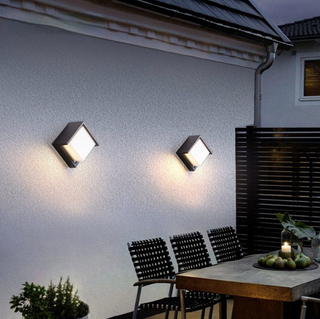 Boxer outdoor wall light close-up — robust aluminum LED fixture