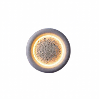 Moon wall light — handcrafted gypsum lamp with honeycomb LED pattern