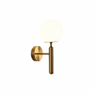 Modern brass wall sconce frosted glass shade — Scandinavian lamp