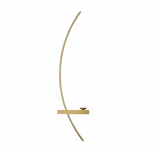 Curved gold wall lamp illuminated — dimmable LED aluminum sconce