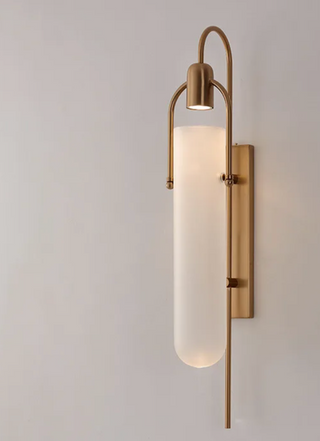 Brass LED wall sconce illuminated — Float contemporary wall lamp