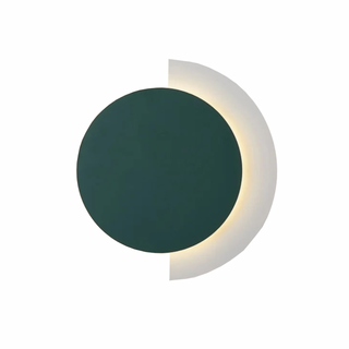 Sensina green circular aluminum wall lamp — modern LED sconce