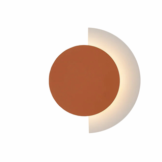 Sensina orange circular LED wall lamp — modern aluminum sconce