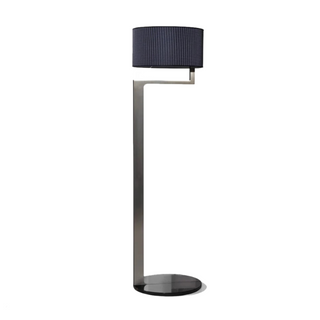 ELDER black Italian marble floor lamp – modern fabric shade fixture
