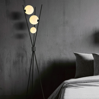 Scandinavian tripod floor lamp side – bubble shade LED Nordic