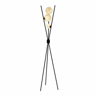 Scandinavian tripod bubble shade LED floor lamp – Nordic modern