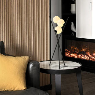 Scandinavian acrylic lamp side — metal base LED warm