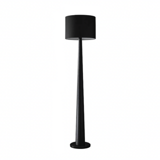 Elegant black walnut wood LED floor lamp – cotton linen shade