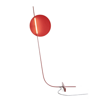 ATHLETES red LED metal wedge base floor lamp – modern fixture