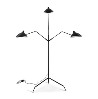 Three-head insect floor lamp room view – designer metal