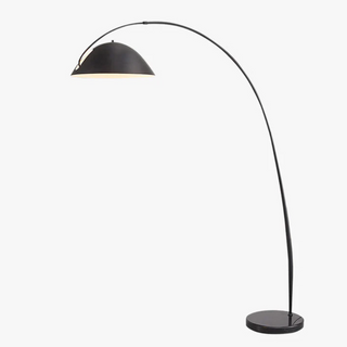 Metal fishing floor lamp close-up – LED modern living room