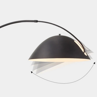 Fishing floor lamp room view – modern metal LED living room