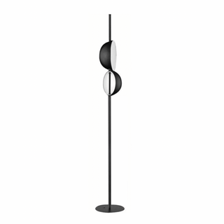 SUPERLUNA black rotating hemisphere floor lamp – modern LED fixture