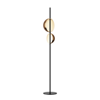 Brass rotating hemisphere floor lamp – modern LED fixture