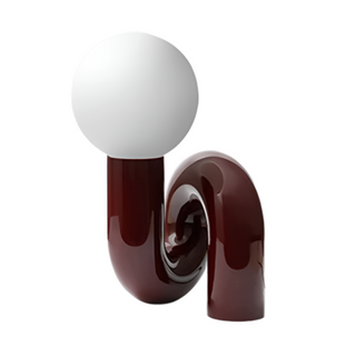 Burgundy resin frosted lamp front — modern LED design