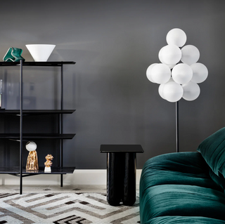 GRAPE glass floor lamp side – transparent handcrafted LED metal