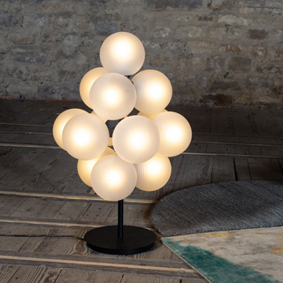 GRAPE transparent lamp close-up – handcrafted glass metal detail