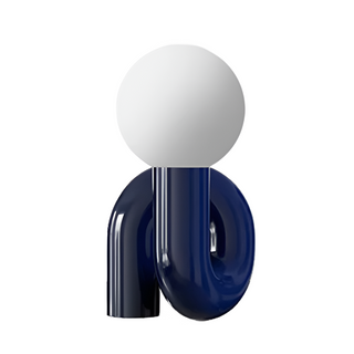 Blue resin frosted glass lamp front — modern LED design