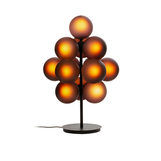 Handcrafted GRAPE floor lamp detail – aubergine glass metal