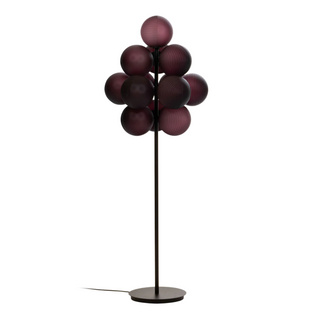 GRAPE aubergine floor lamp front – handcrafted metal glass design