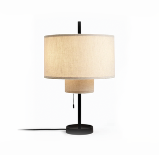 Margin lamp front — modern fabric shade metal base design