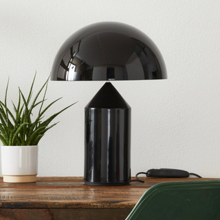 Black aluminum Atollo dome lamp front — modern design