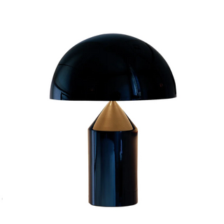 Atollo modern black aluminum dome table lamp — elegant design