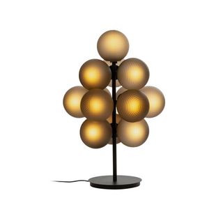 Handblown GRAPE floor lamp detail – grey glass metal smoky