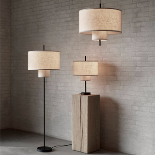 Margin table lamp side — fabric shade warm ambient glow