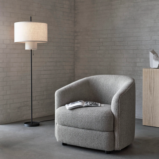 MARGIN fabric shade lamp close-up – beige modern E27 detail