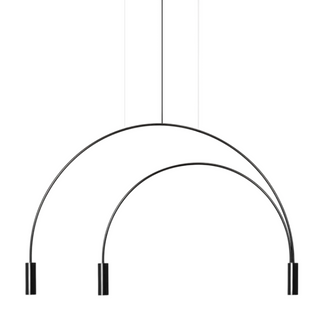 Matte black pendant with angled aluminium shade — contemporary hanging light