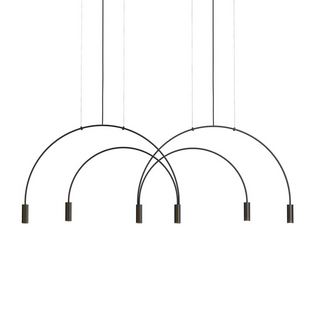 Black pendant light from below — directional aluminium head ceiling fixture