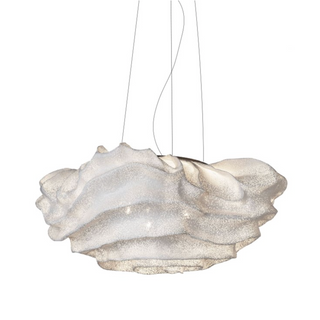 Woven stainless steel mesh hanging light — industrial artisan ceiling lamp