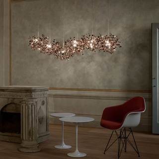 Cloud chandelier from below — layered metal disc pendant ceiling lamp