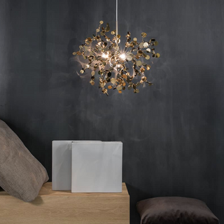 Cloud concept pendant top view — suspended metal discs ceiling light