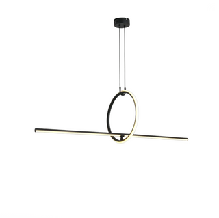 Linear island pendant light — modern metal and acrylic LED fixture