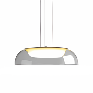 Double layered glass pendant light — contemporary hanging lamp for dining