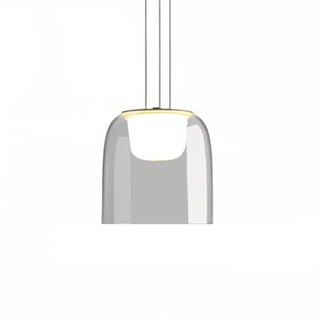 Glass pendant with dual shade illuminated — warm LED ceiling lamp