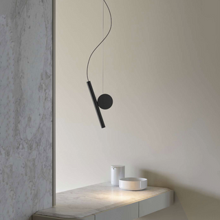 Black pendant suspension with LED — modern indoor ceiling lamp