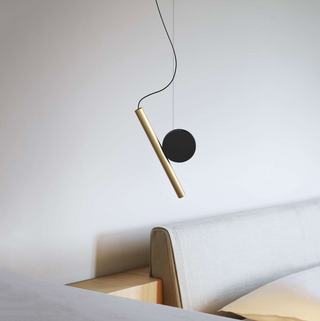 Brass cord pendant lamp for indoor LED lighting — designer suspension fixture