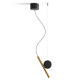 Duo suspension pendant with brass cord — indoor LED hanging lamp
