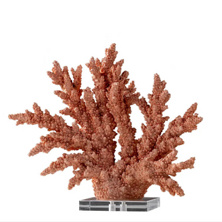 handcrafted resin coral figurine sculpture with crystal accents front view