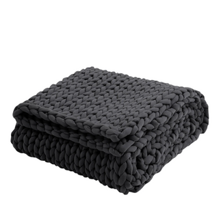 weighted knitted blanket wool comfort throw deep pressure touch lifestyle view
