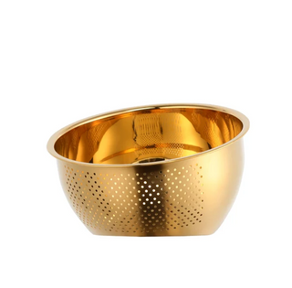 stainless steel drainer rust resistant kitchen strainer basket bali kitchenware close-up