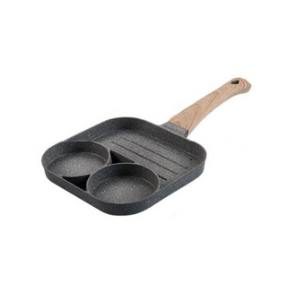 omelette hole pan non stick frying pan stainless steel ring even heat front view