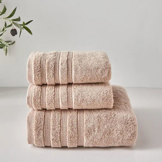 egyptian cotton bath towel set luxury soft absorbent light walnut close-up
