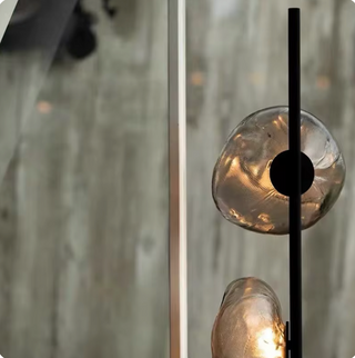 Elegant crystal glass orb lamp — warm ambient bedroom setting