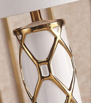 Luxury white gold lattice lamp — elegant ambient warm glow